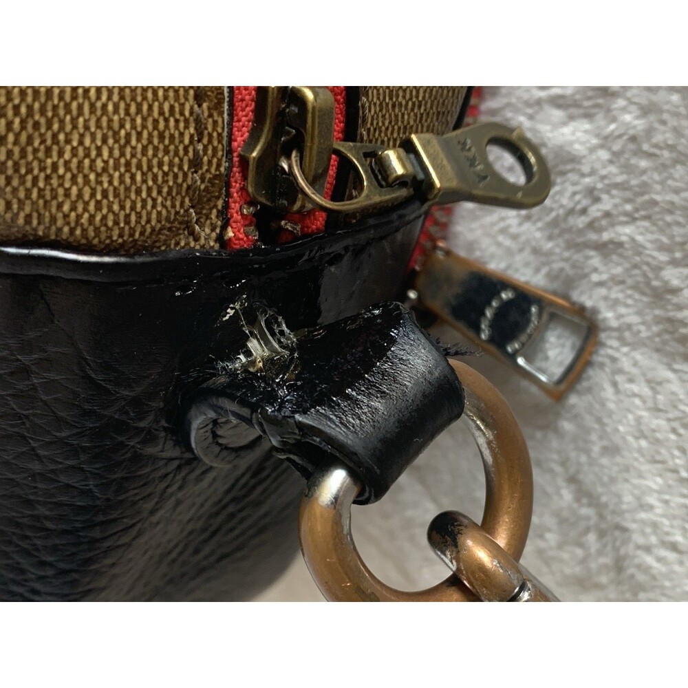 COACH Court Crossbody C5682 Signature Canvas  Vintage Rose Print Purse *READ* - Picture 13 of 16